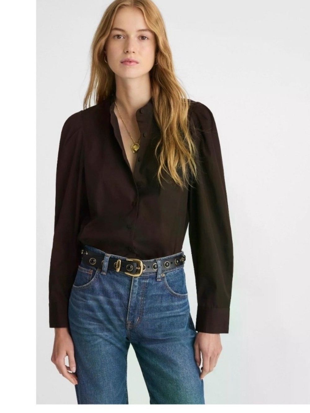 NWT Madewell Puff Sleeve Button Up Shirt